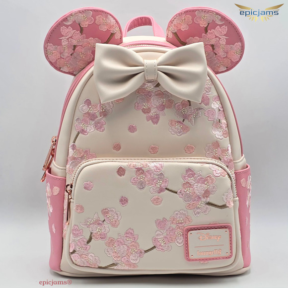 Loungefly Handbags - Loungefly Disney Minnie Mouse Cherry Blossom Ears Pink Mini Backpack New